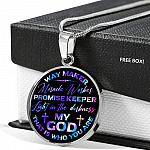 Way Maker Miracle Worker Promise Keeper Light in the Darkness My God That Is Who You Are Circle Pendant Necklace
