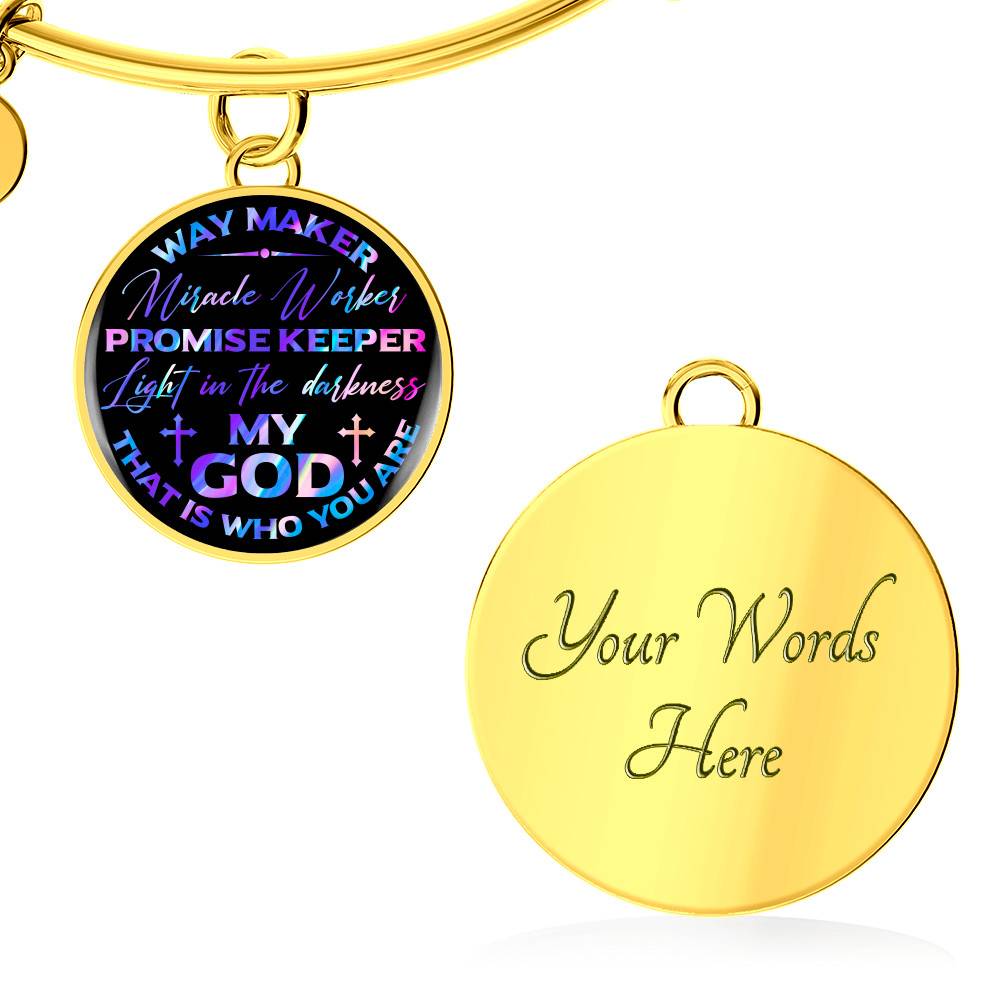 Way Maker Miracle Worker Promise Keeper Light in the Darkness My God That Is Who You Are Circle Pendant Necklace