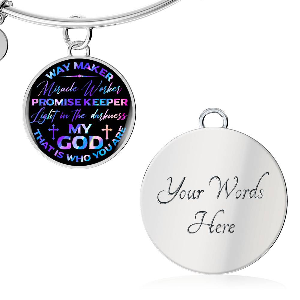 Way Maker Miracle Worker Promise Keeper Light in the Darkness My God That Is Who You Are Circle Pendant Necklace