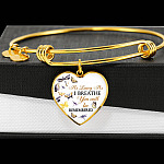 Personalized As Long As I Breathe You Will Be Remembered Heart Pendant Necklace - Memorial Customized Necklace