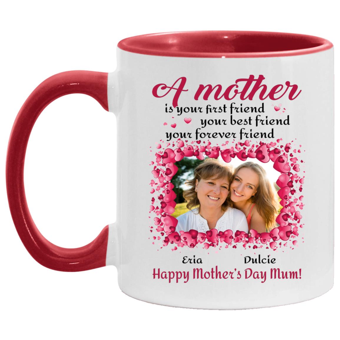 Personalized Photo Mug, White/Red, 11 oz. Accent Mug Personalized Photo Mug, White/Red, 11 oz. Accent Mug