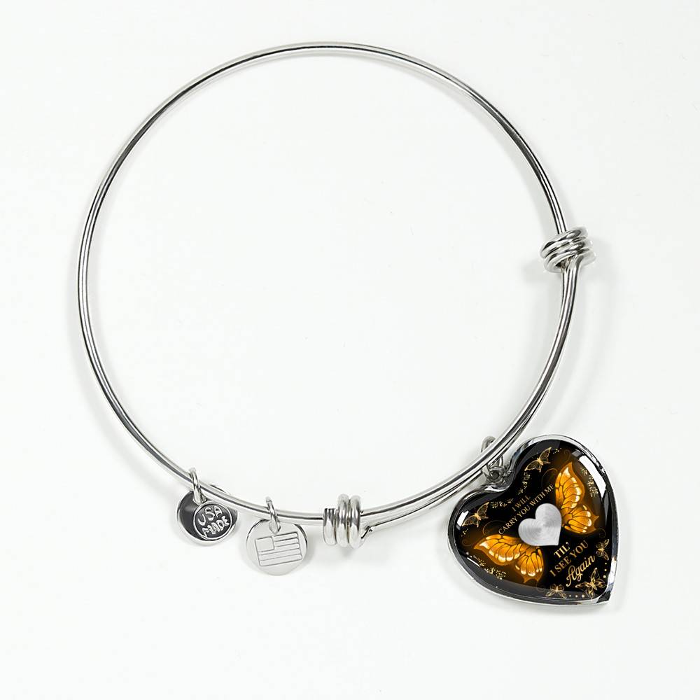 Personalized Photo I Will Carry You With Me Till I See You Again Heart Pendant Necklace Personalized Photo I Will Carry You With Me Till I See You Again Heart Pendant Necklace