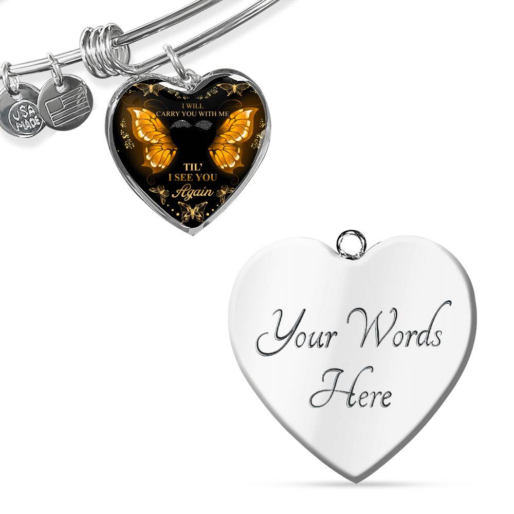Personalized Photo I Will Carry You With Me Till I See You Again Heart Pendant Necklace Personalized Photo I Will Carry You With Me Till I See You Again Heart Pendant Necklace