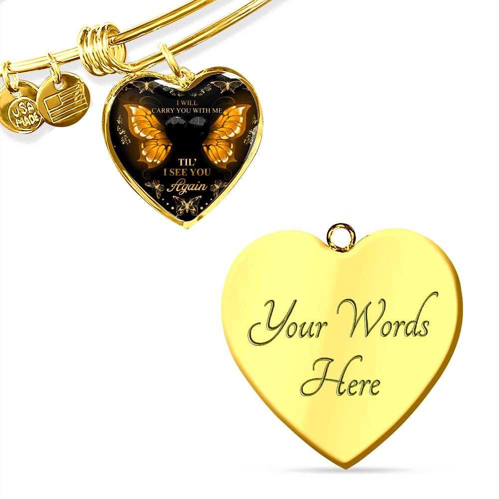 Personalized Photo I Will Carry You With Me Till I See You Again Heart Pendant Necklace Personalized Photo I Will Carry You With Me Till I See You Again Heart Pendant Necklace