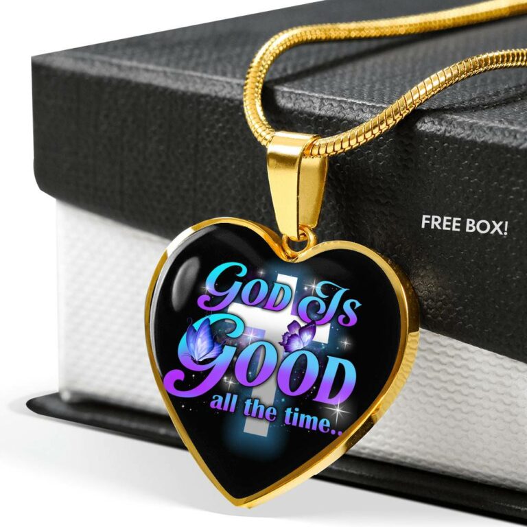 God Is Good All The Time Heart Pendant Necklace - Christian Jewelry Gift For Women