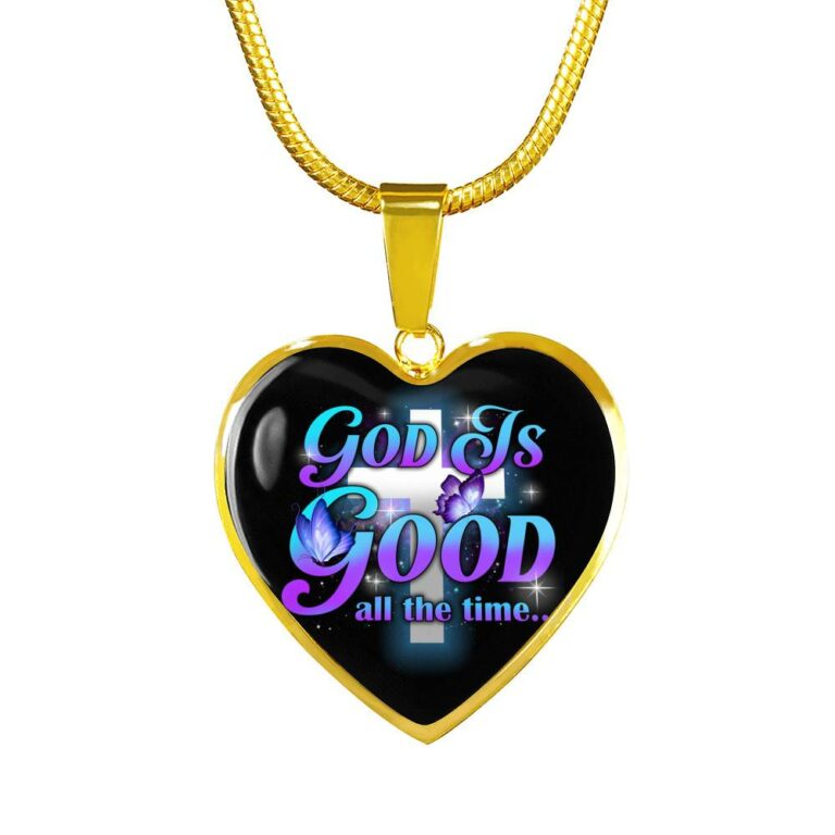 God Is Good All The Time Heart Pendant Necklace - Christian Jewelry Gift For Women