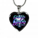 God Is Good All The Time Heart Pendant Necklace - Christian Jewelry Gift For Women