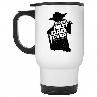14 oz. White Travel Mug