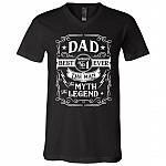 Dad The Man The Myth, Black, V-Neck T-Shirt