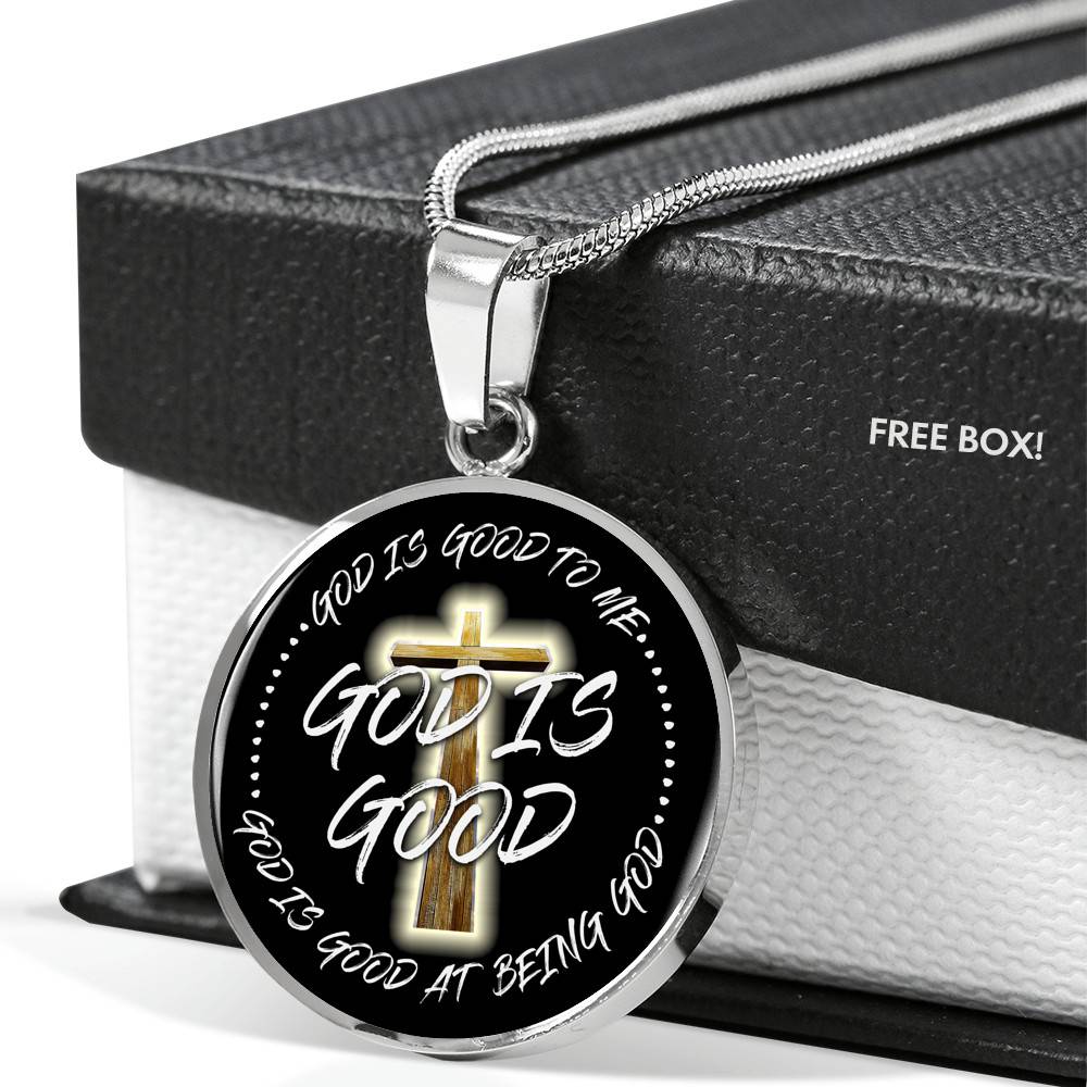 God is Good God Is Good To Me God Is Good At Being God Circle Pendant Necklace - Bangle God is Good God Is Good To Me God Is Good At Being God Circle Pendant Necklace - Bangle