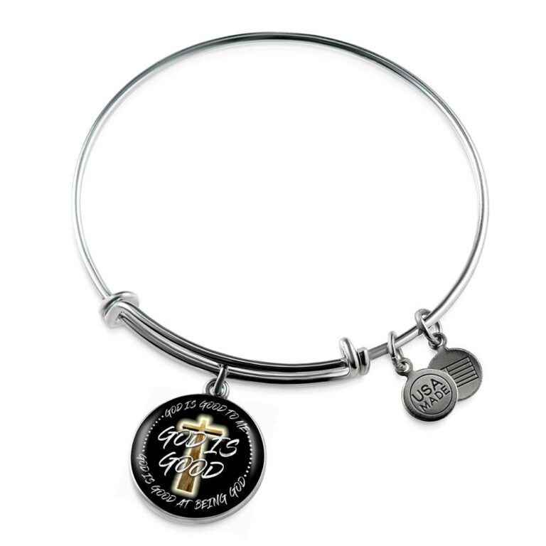 God is Good God Is Good To Me God Is Good At Being God Circle Pendant Necklace - Bangle