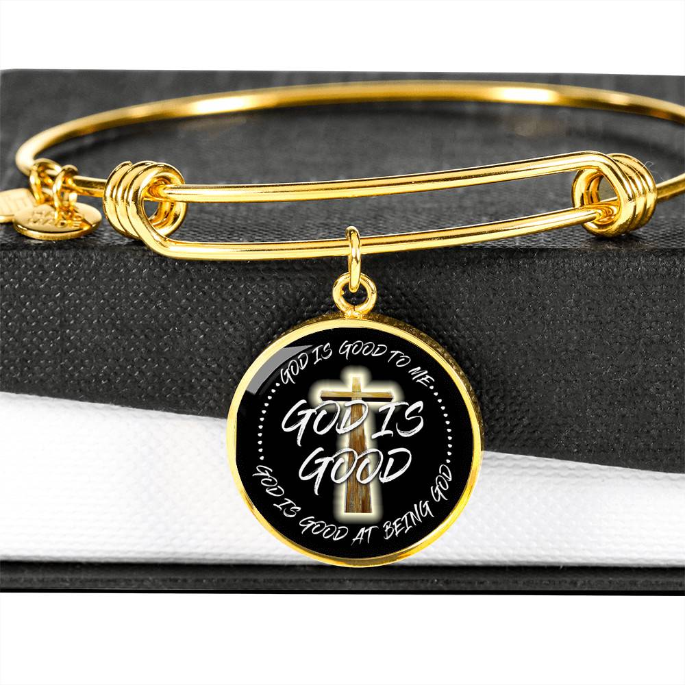 God is Good God Is Good To Me God Is Good At Being God Circle Pendant Necklace - Bangle God is Good God Is Good To Me God Is Good At Being God Circle Pendant Necklace - Bangle