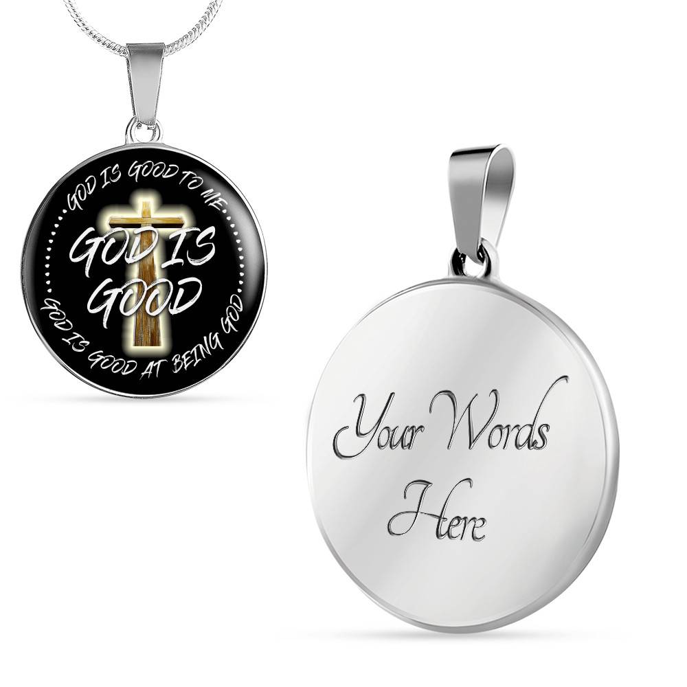 God is Good God Is Good To Me God Is Good At Being God Circle Pendant Necklace - Bangle God is Good God Is Good To Me God Is Good At Being God Circle Pendant Necklace - Bangle