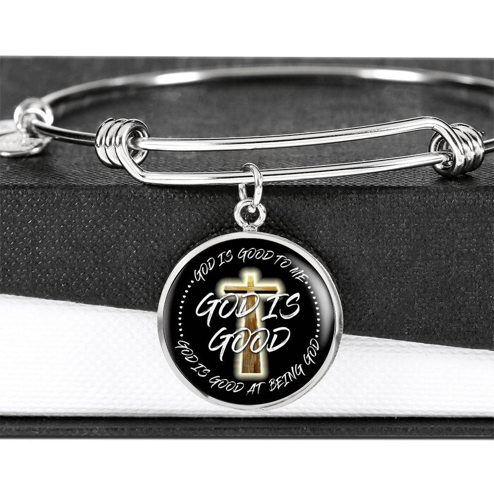 God is Good God Is Good To Me God Is Good At Being God Circle Pendant Necklace - Bangle God is Good God Is Good To Me God Is Good At Being God Circle Pendant Necklace - Bangle