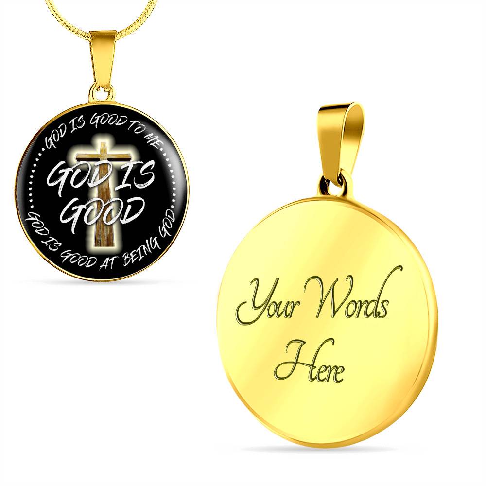 God is Good God Is Good To Me God Is Good At Being God Circle Pendant Necklace - Bangle God is Good God Is Good To Me God Is Good At Being God Circle Pendant Necklace - Bangle