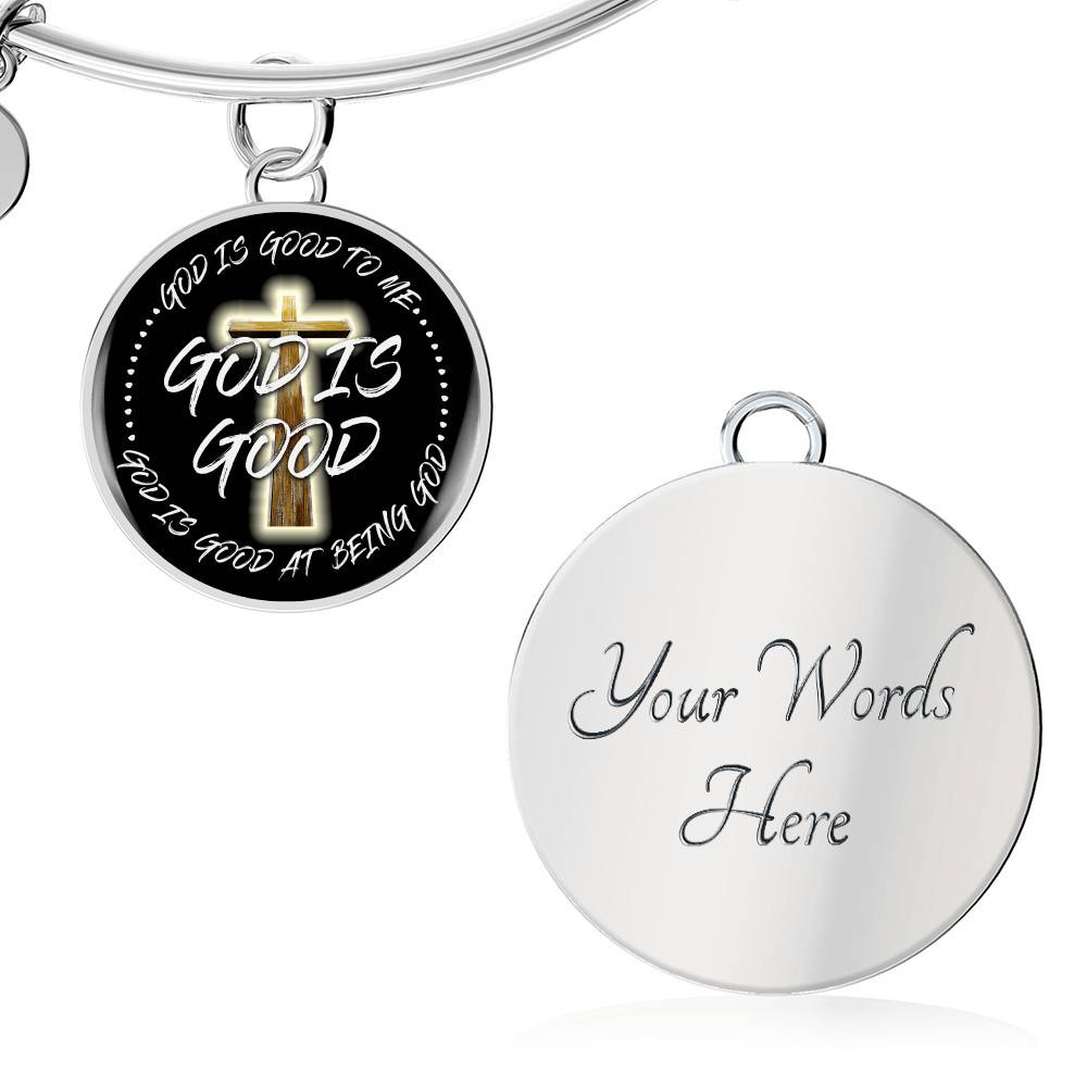 God is Good God Is Good To Me God Is Good At Being God Circle Pendant Necklace - Bangle God is Good God Is Good To Me God Is Good At Being God Circle Pendant Necklace - Bangle