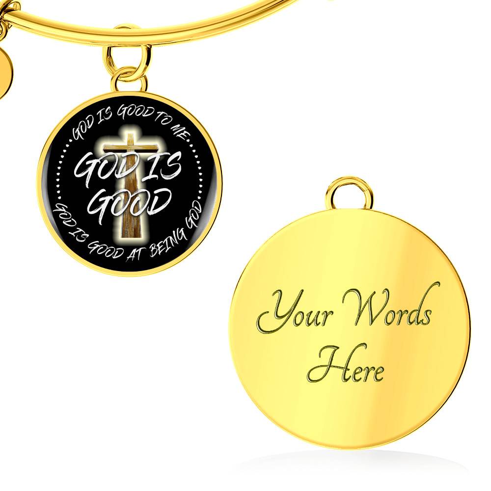 God is Good God Is Good To Me God Is Good At Being God Circle Pendant Necklace - Bangle God is Good God Is Good To Me God Is Good At Being God Circle Pendant Necklace - Bangle