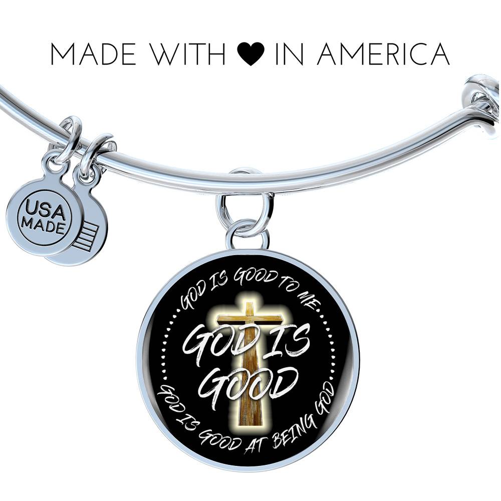 God is Good God Is Good To Me God Is Good At Being God Circle Pendant Necklace - Bangle God is Good God Is Good To Me God Is Good At Being God Circle Pendant Necklace - Bangle