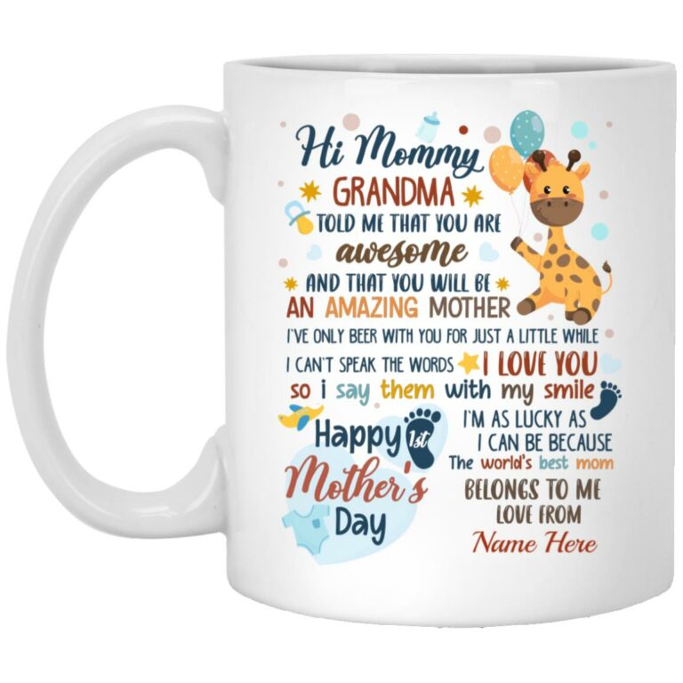 Personalized New Mom Mother's, White, 11 oz. White Mug