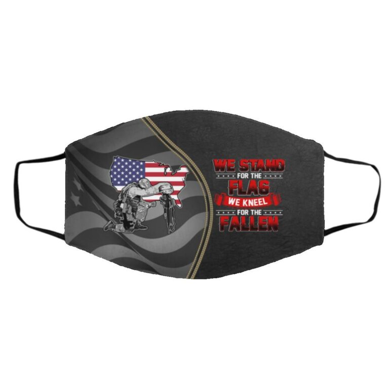 Flag Mask, White, Cloth Face Cover – Medium/Large