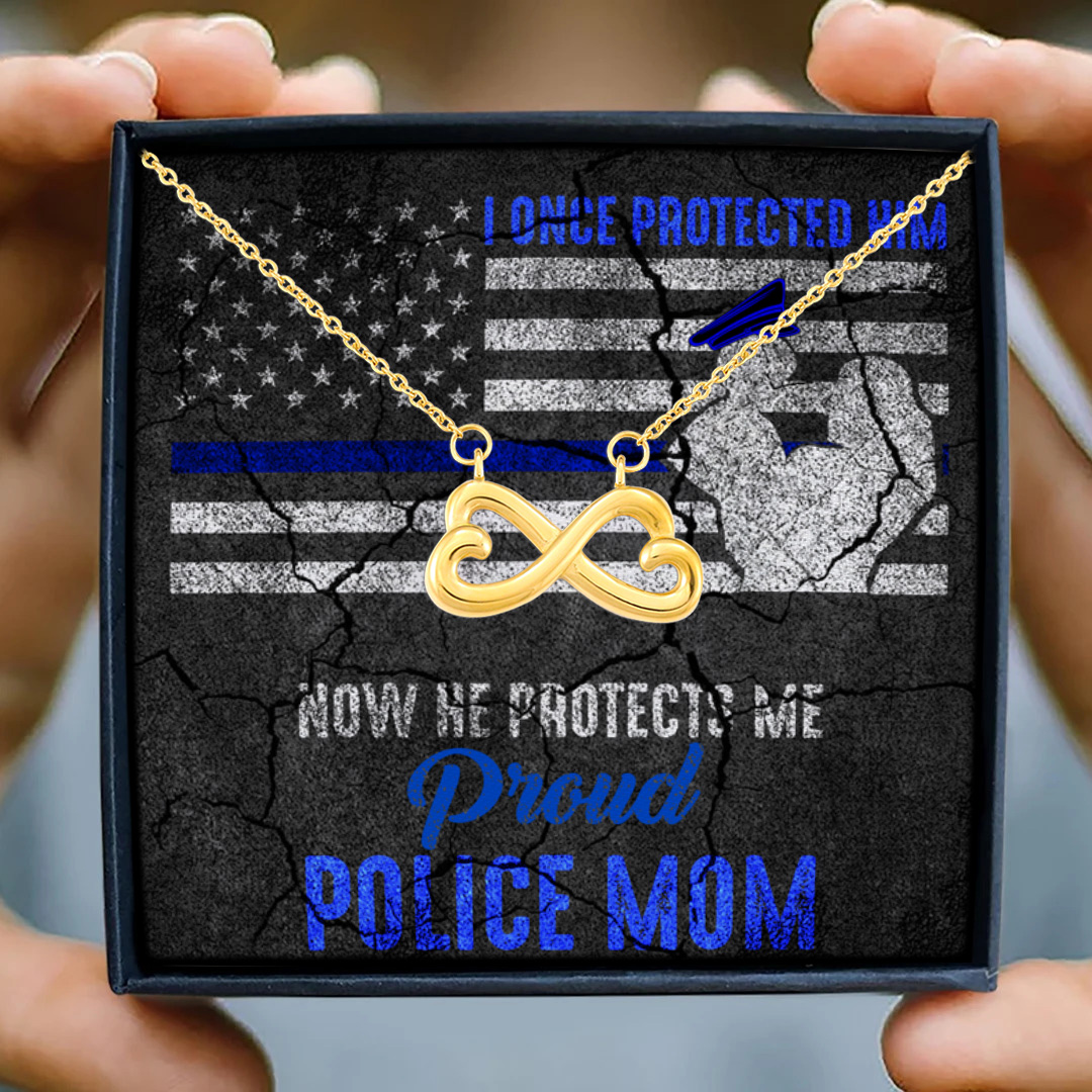 6LV. I Once Protected Him Police Mess Infinity Heart Necklace (Gold) 3
