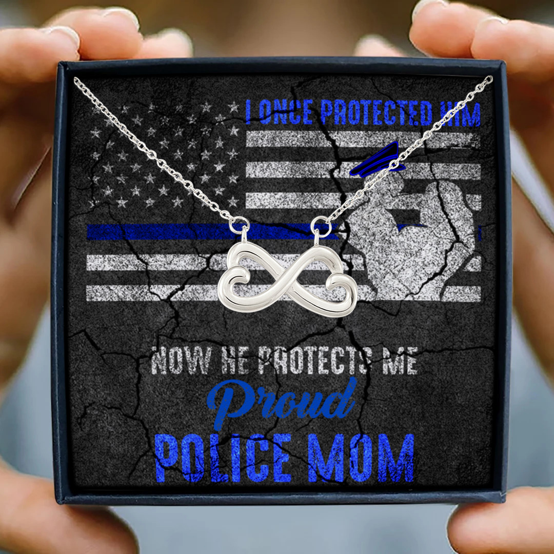 6LV. I Once Protected Him Police Mess Infinity Heart Necklace (Silver) 3