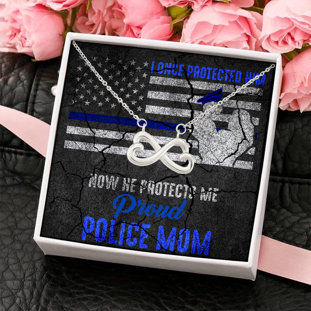 6LV. I Once Protected Him Police Mess Infinity Heart Necklace (Silver) 4