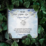 Personalized Text To My Future Mother-In-Law Saying I'm So Blessed To Be His Wife Saying Love Knot Necklace Personalized Text To My Future Mother-In-Law Saying I'm So Blessed To Be His Wife Saying Love Knot Necklace