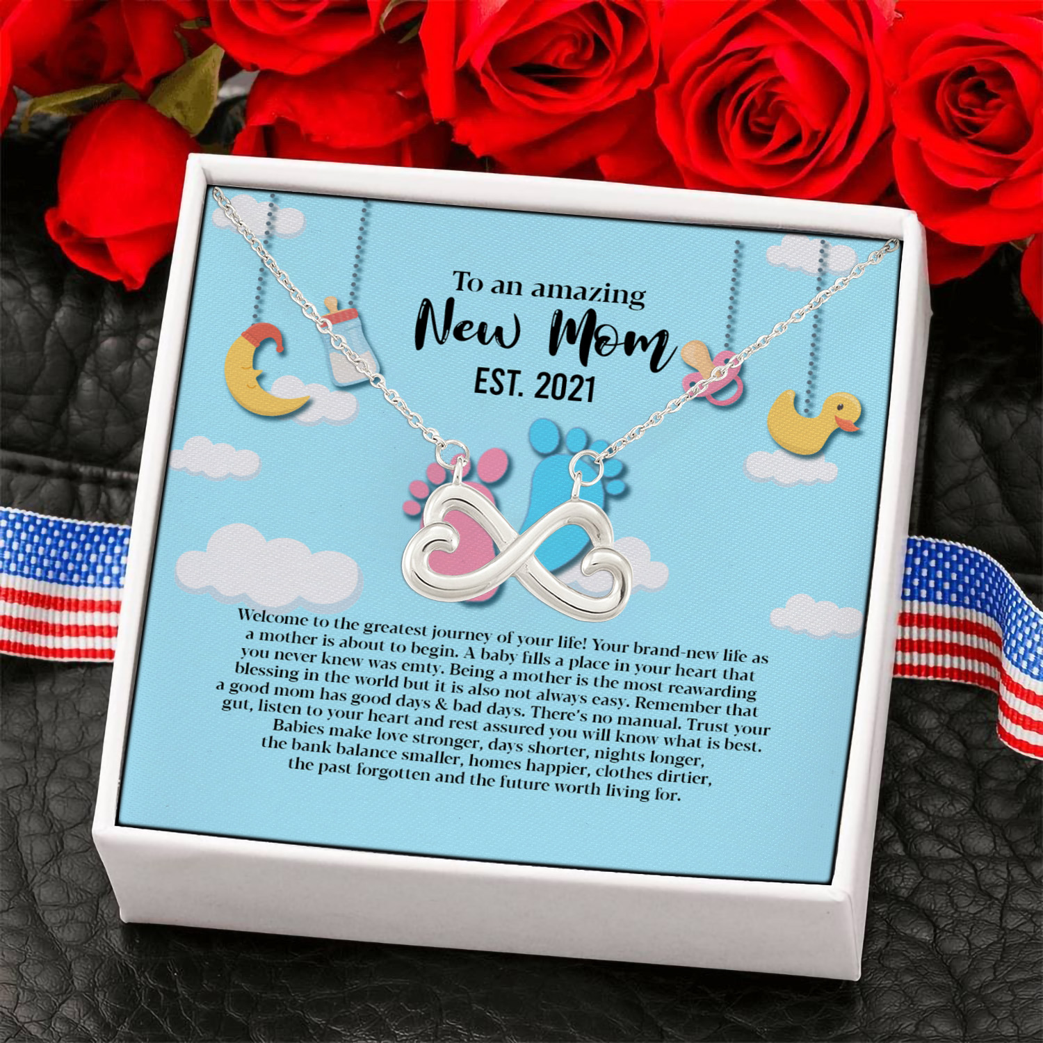 7NH. New Mom mk2 Infinity Heart Necklace (Silver) 6