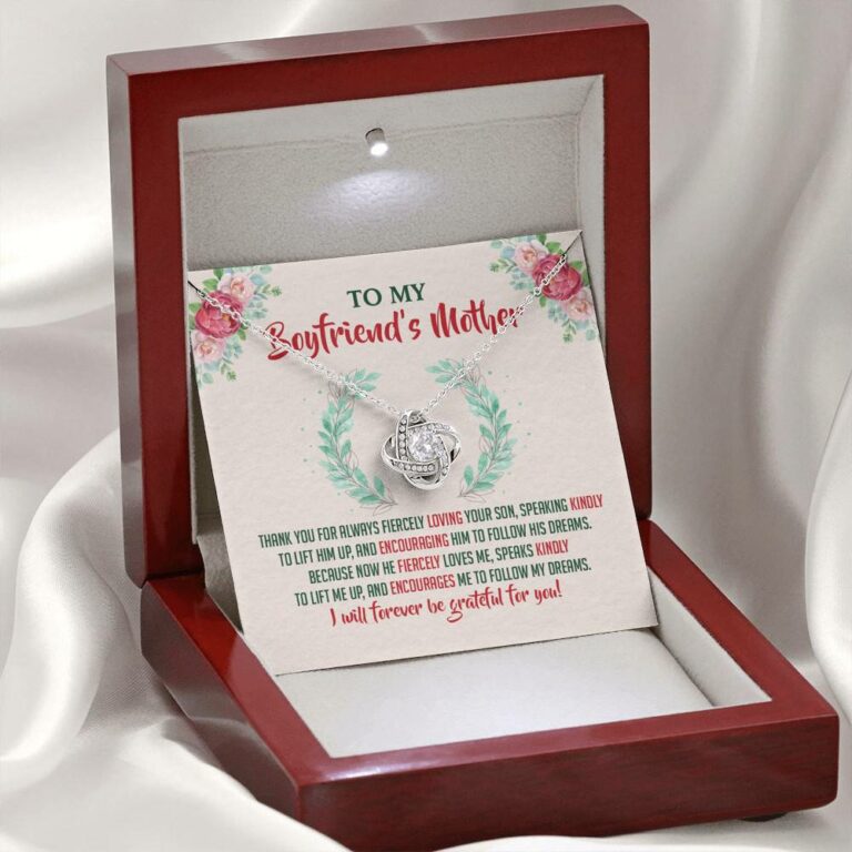 To My Boyfriend's Mother Thank You for Always Fiercely You Son Love Knot Necklace