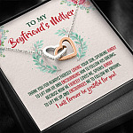 To My Boyfriend's Mother Thank You for Always Fiercely You Son Joined Interlocking Hearts Necklace To My Boyfriend's Mother Thank You for Always Fiercely You Son Joined Interlocking Hearts Necklace