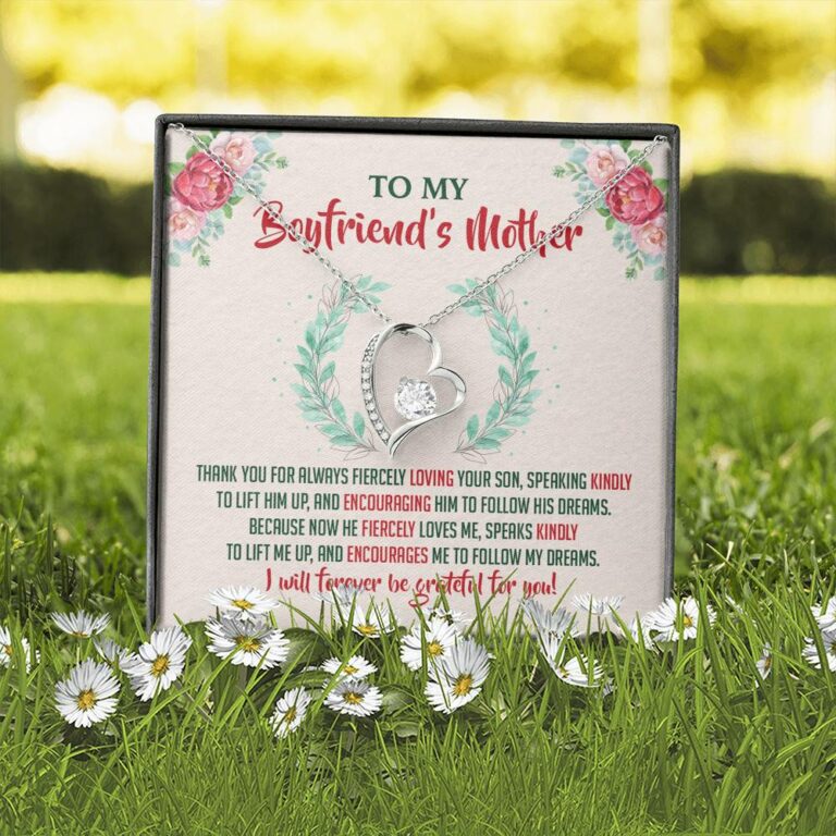 To My Boyfriend's Mother Thank You for Always Fiercely You Son Forever Love Necklace