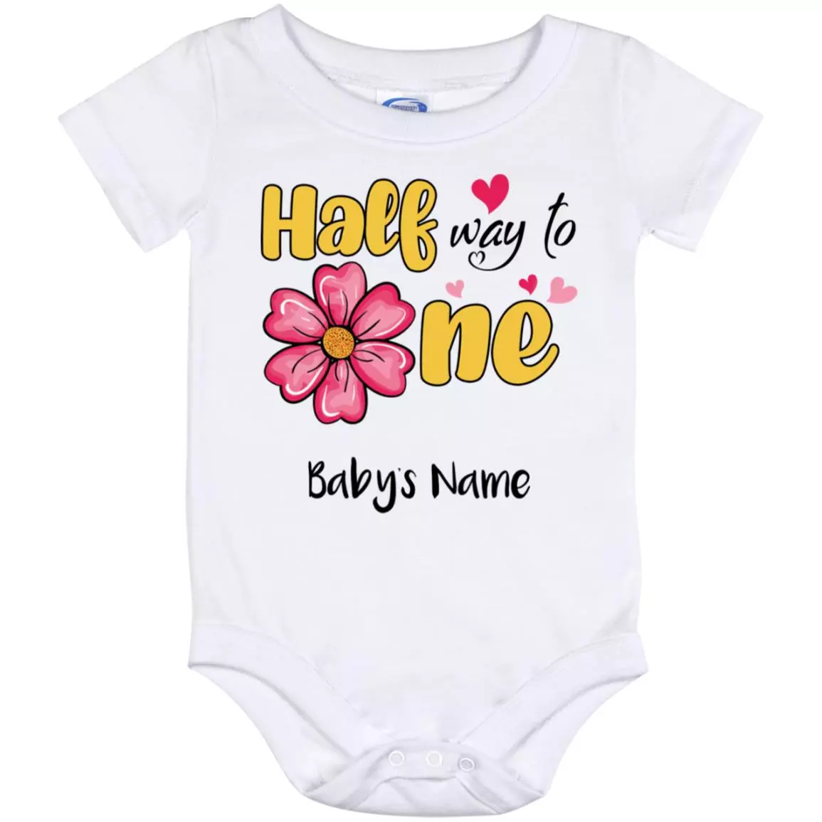Personalized Half Way onesie, White, Baby Onesie - 12 Month Personalized Half Way onesie, White, Baby Onesie - 12 Month