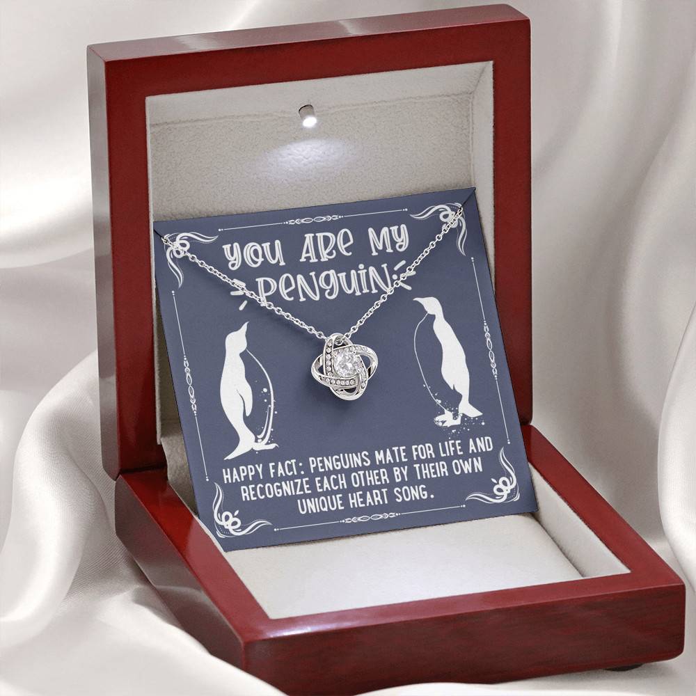 You Are My Penguin Love Knot Pendant Necklace - Penguin Gift Necklace - Anniversary Gift Necklace You Are My Penguin Love Knot Pendant Necklace - Penguin Gift Necklace - Anniversary Gift Necklace