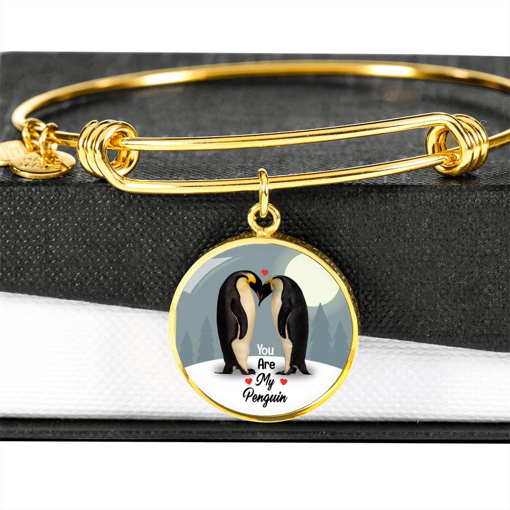 You Are My Penguin Circle Pendant Necklace - Penguin Gift Necklace - Anniversary Gift Necklace-Bangle You Are My Penguin Circle Pendant Necklace - Penguin Gift Necklace - Anniversary Gift Necklace-Bangle
