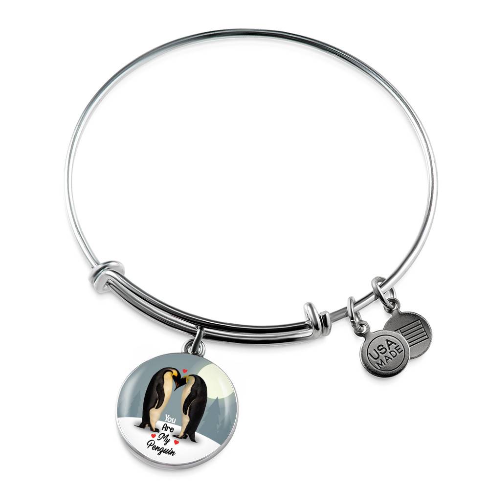 You Are My Penguin Circle Pendant Necklace - Penguin Gift Necklace - Anniversary Gift Necklace-Bangle You Are My Penguin Circle Pendant Necklace - Penguin Gift Necklace - Anniversary Gift Necklace-Bangle