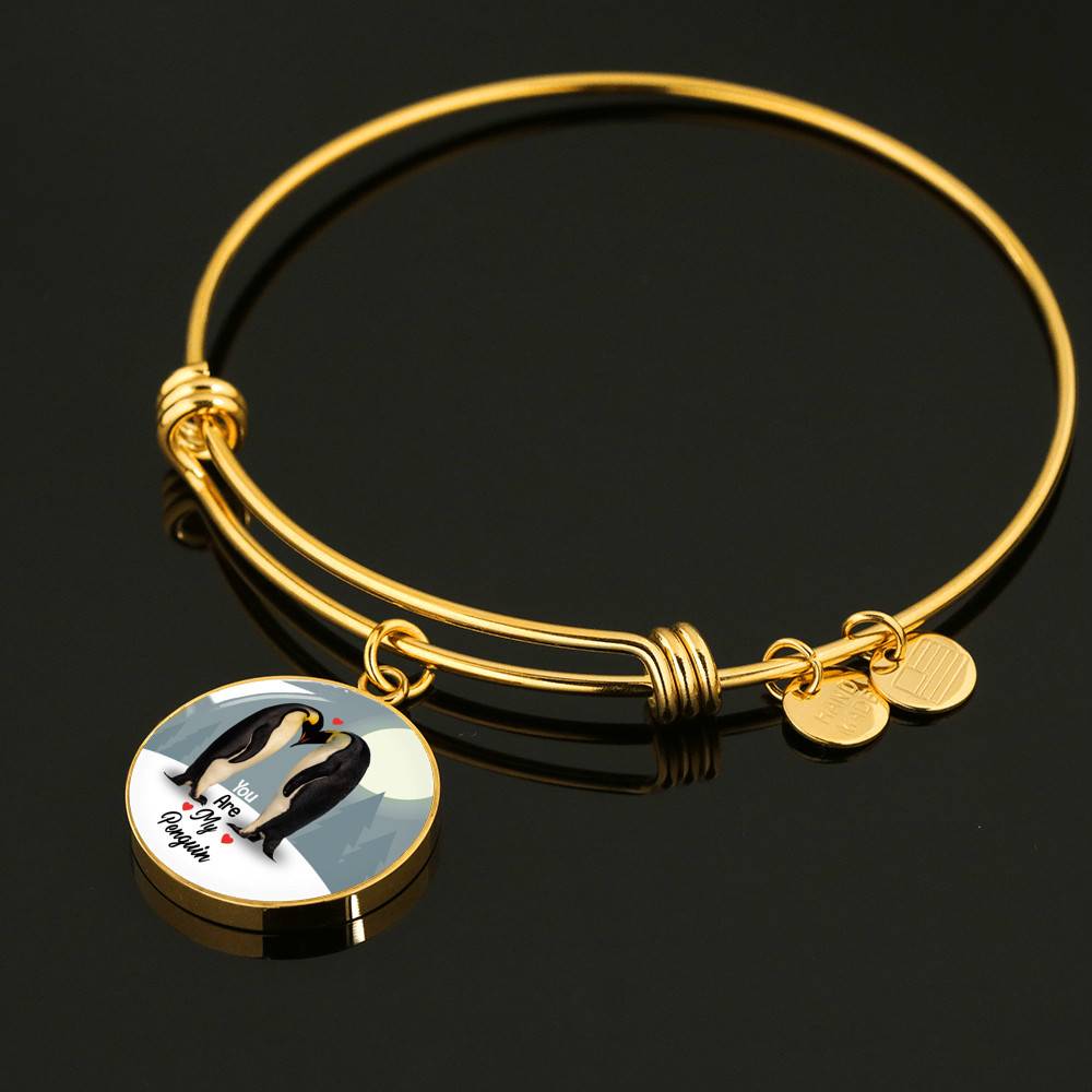 You Are My Penguin Circle Pendant Necklace - Penguin Gift Necklace - Anniversary Gift Necklace-Bangle You Are My Penguin Circle Pendant Necklace - Penguin Gift Necklace - Anniversary Gift Necklace-Bangle