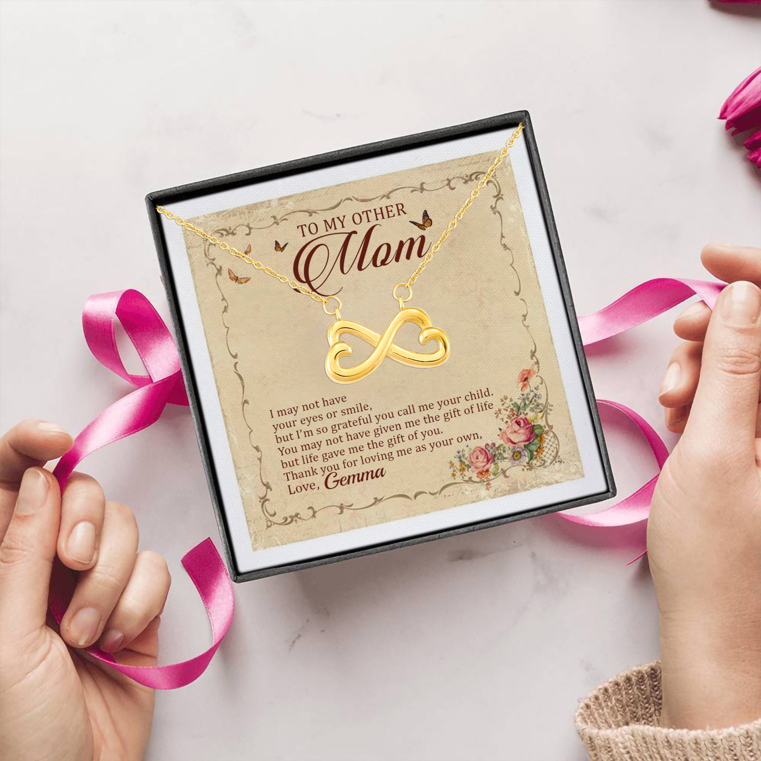 3O. Other Mom - sample Infinity Heart Necklace (Gold) 5