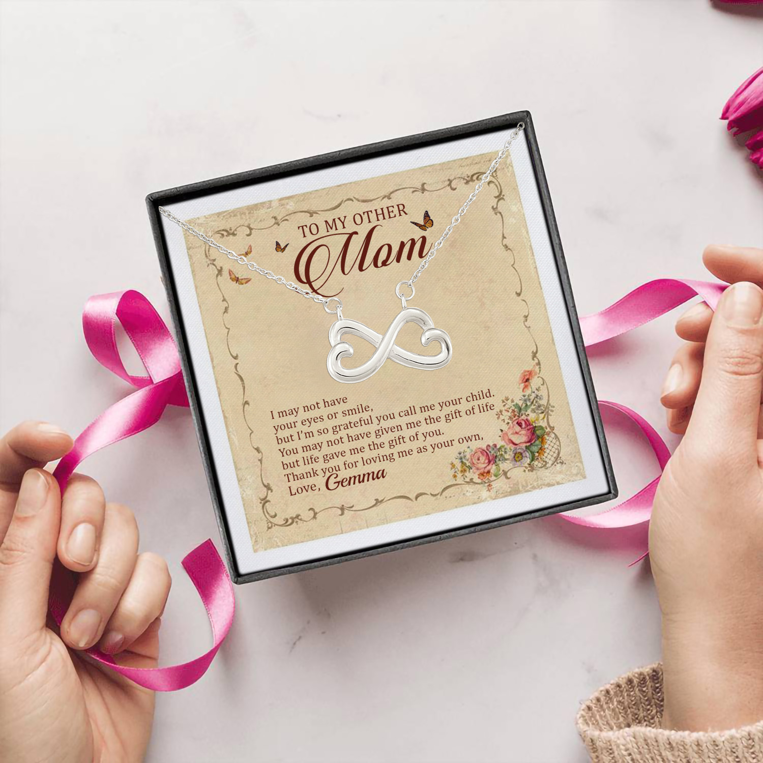 3O. Other Mom - sample Infinity Heart Necklace (Silver) 5