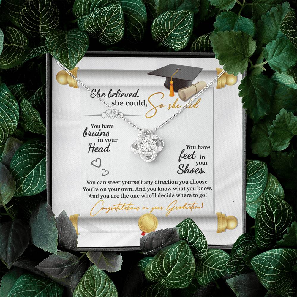 She Believed She Could So She Did Congratulations On Your Graduation Love Knot Necklace She Believed She Could So She Did Congratulations On Your Graduation Love Knot Necklace