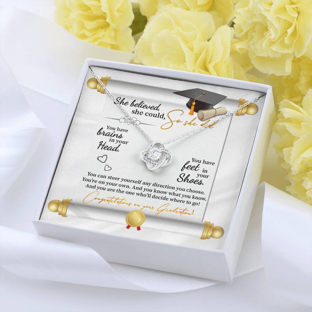 She Believed She Could So She Did Congratulations On Your Graduation Love Knot Necklace She Believed She Could So She Did Congratulations On Your Graduation Love Knot Necklace