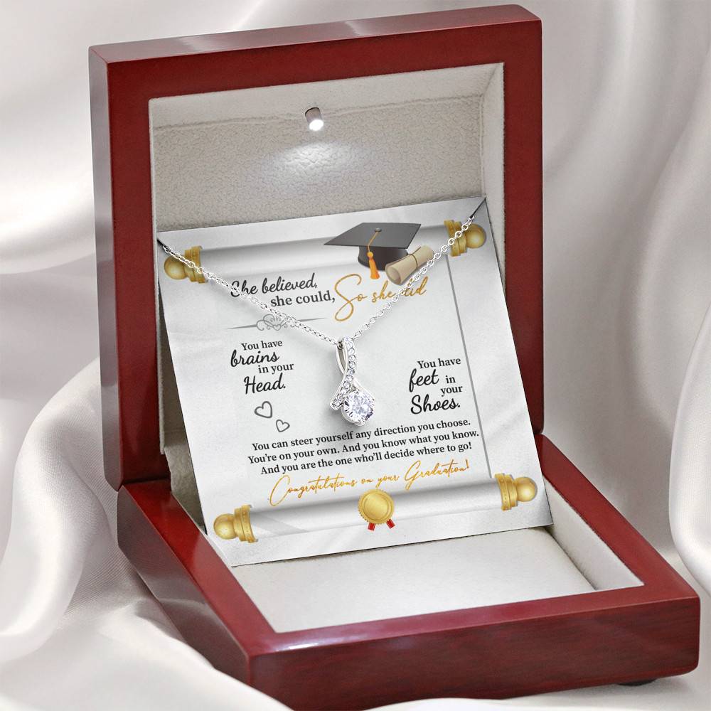 She Believed She Could So She Did Congratulations On Your Graduation Joined Alluring Beauty Necklace She Believed She Could So She Did Congratulations On Your Graduation Joined Alluring Beauty Necklace