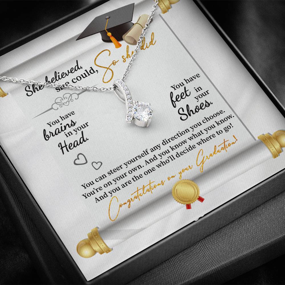 She Believed She Could So She Did Congratulations On Your Graduation Joined Alluring Beauty Necklace She Believed She Could So She Did Congratulations On Your Graduation Joined Alluring Beauty Necklace