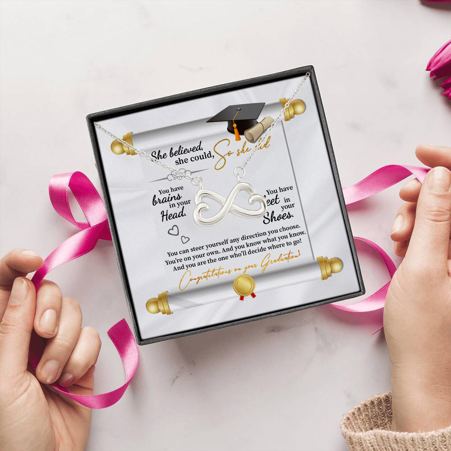 5UT. So She Did (6) Infinity Heart Necklace (Silver) 5