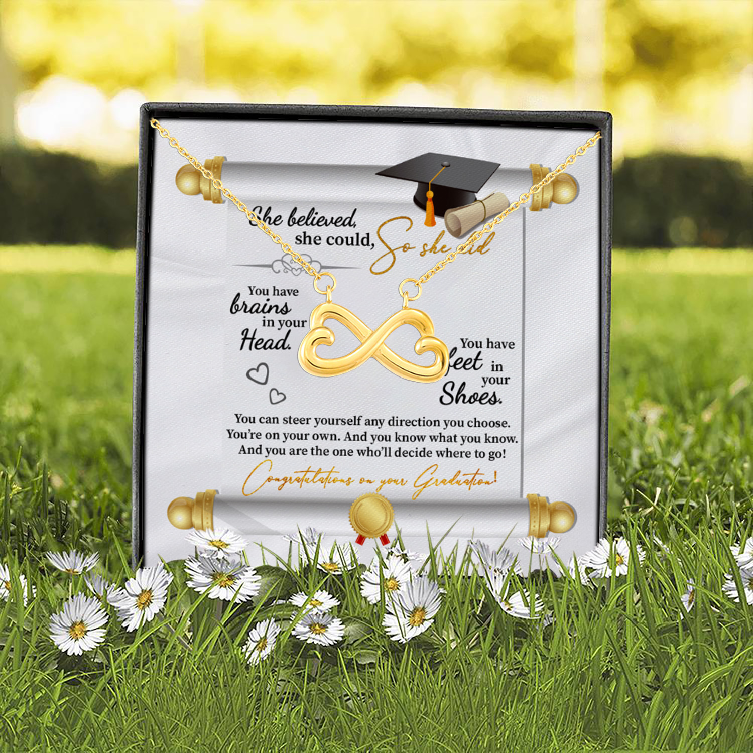 5UT. So She Did (6) Infinity Heart Necklace (Gold) 2