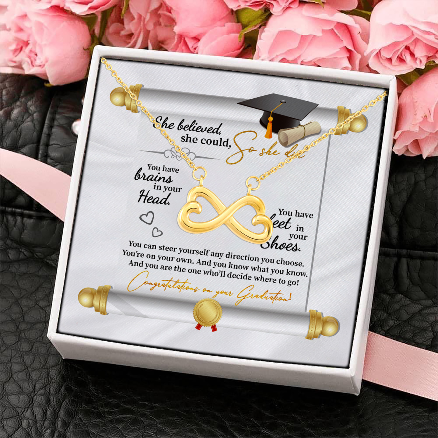 5UT. So She Did (6) Infinity Heart Necklace (Gold) 4