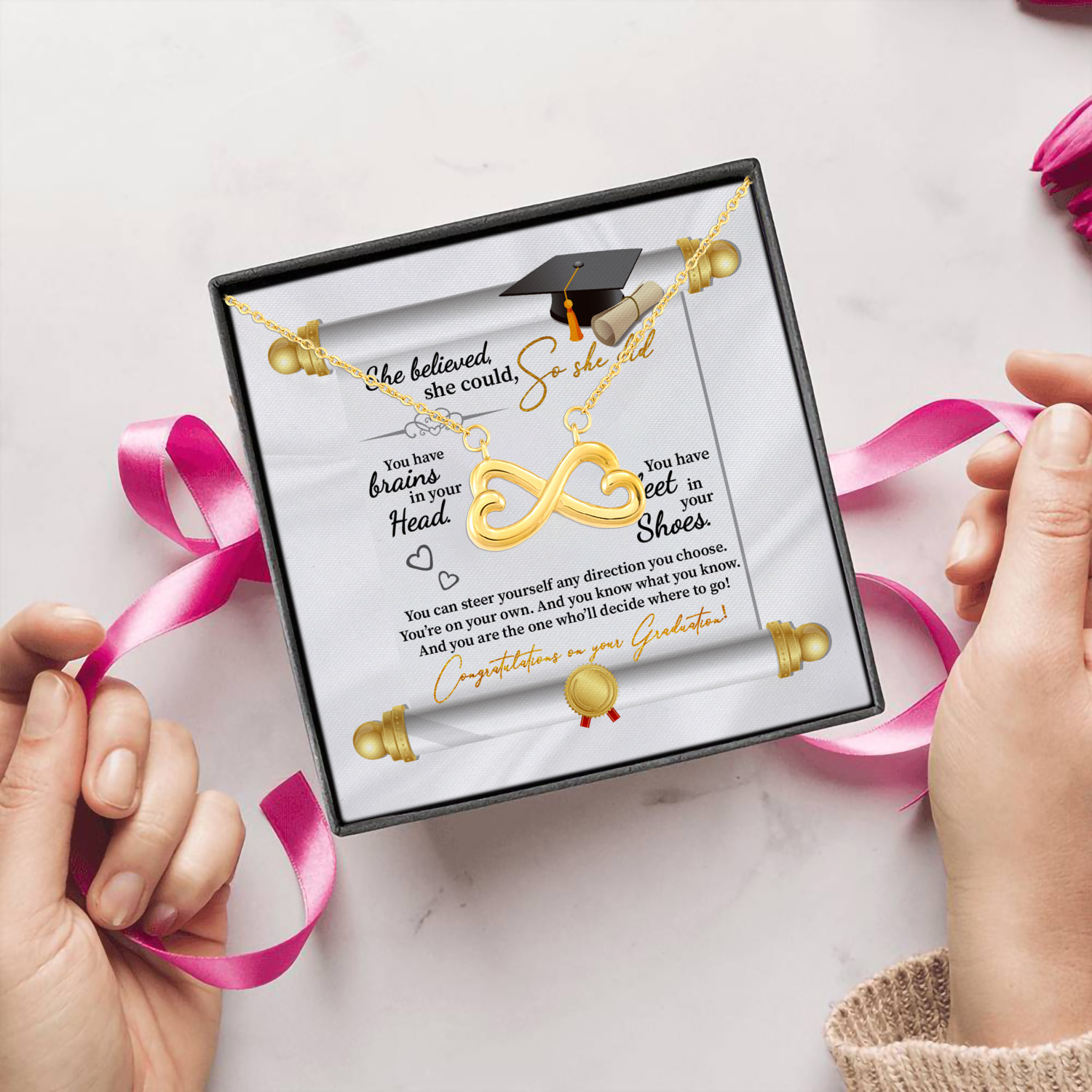 5UT. So She Did (6) Infinity Heart Necklace (Gold) 5