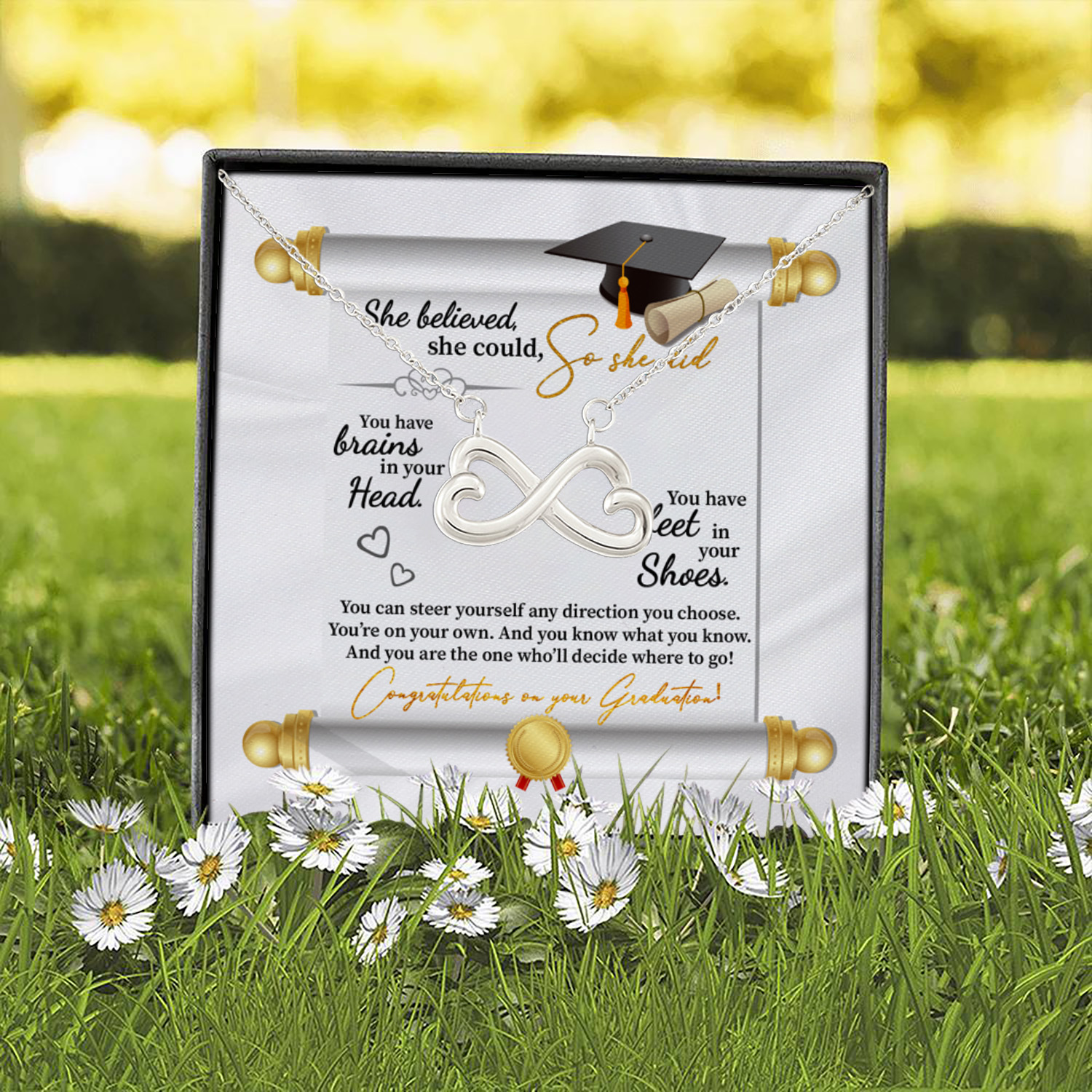 5UT. So She Did (6) Infinity Heart Necklace (Silver) 2