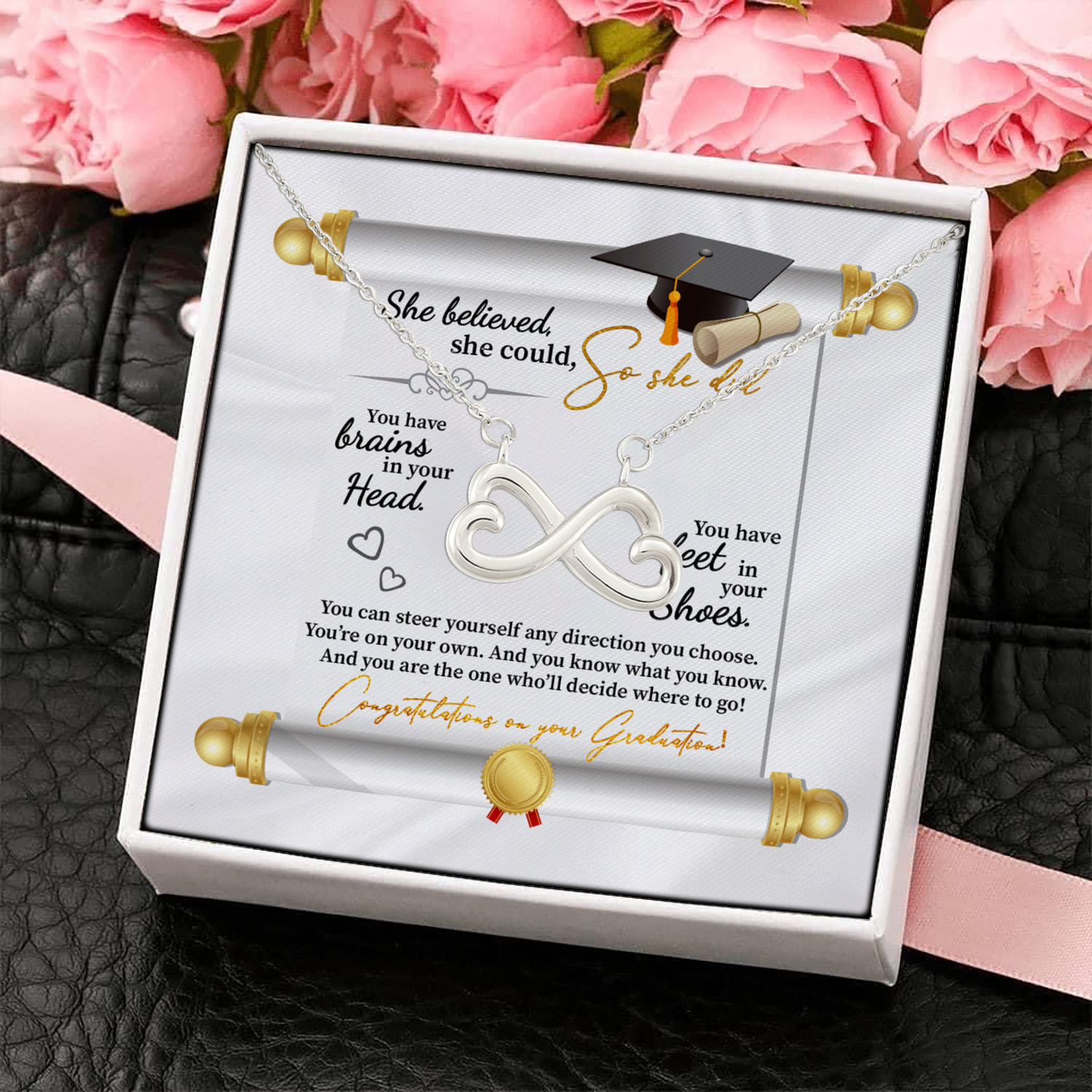 5UT. So She Did (6) Infinity Heart Necklace (Silver) 4