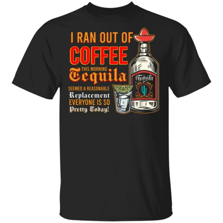 Ran Out Coffee T, Black, Unisex T-Shirt